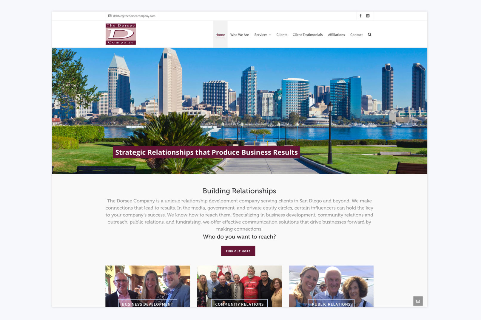 the dorsee company website design