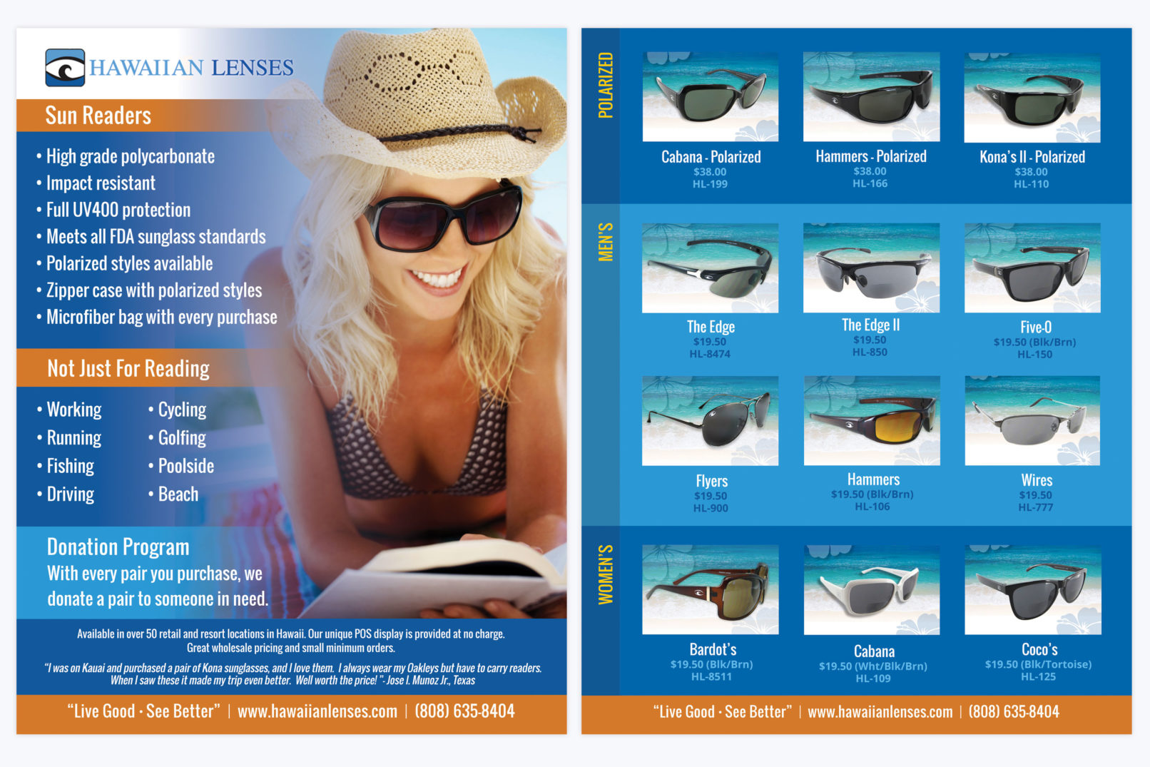 hawaiian lenses brochure design