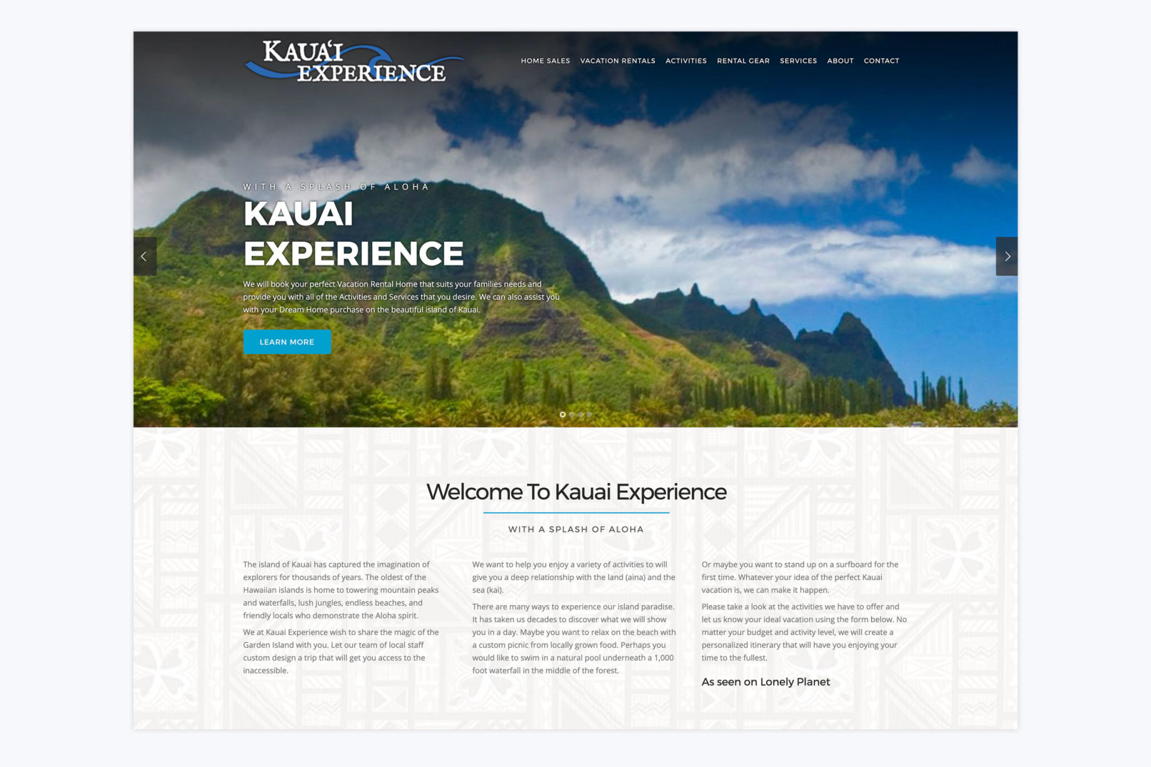 kauai experience website design