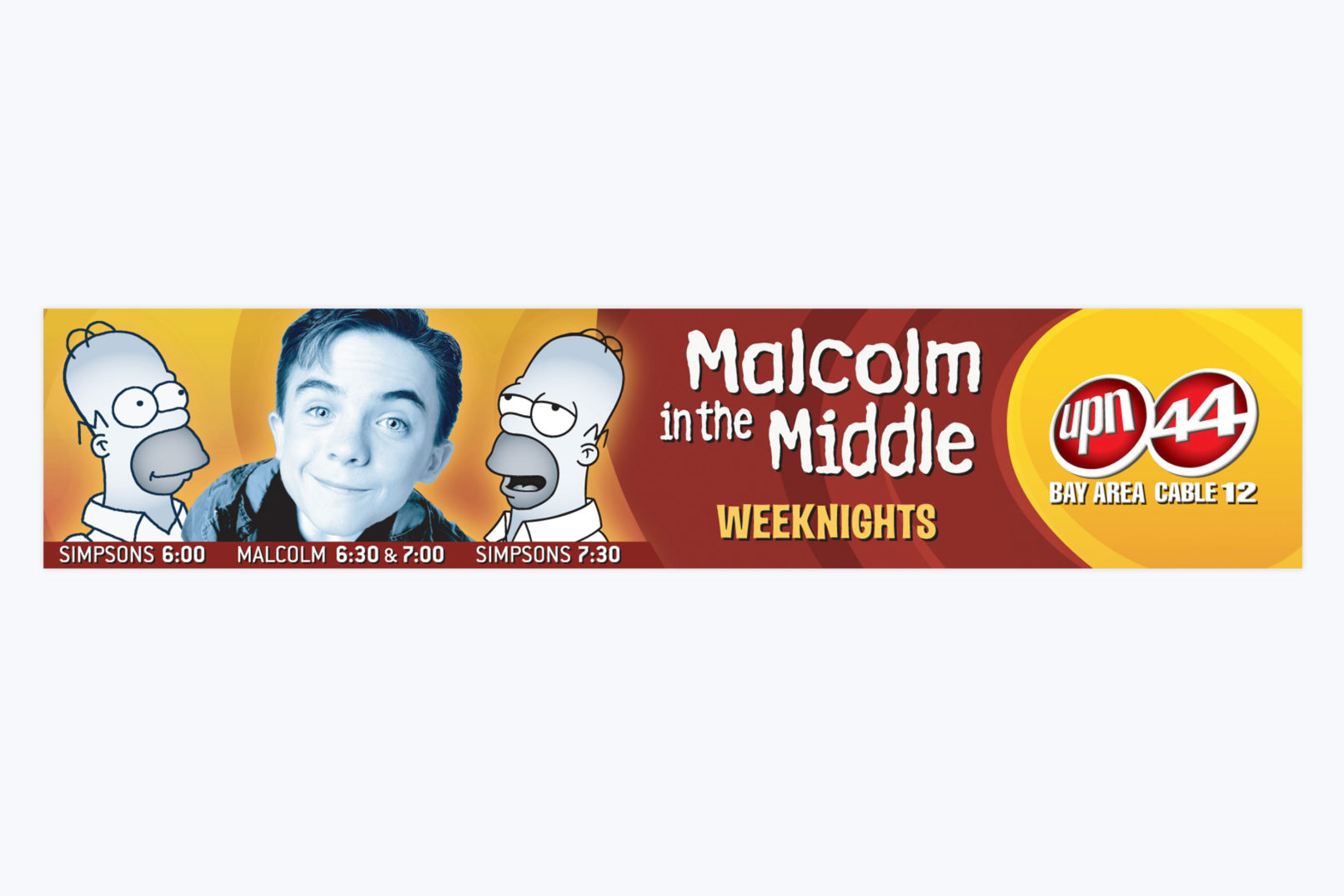 malcolm in the middle and simpsons bus sign design