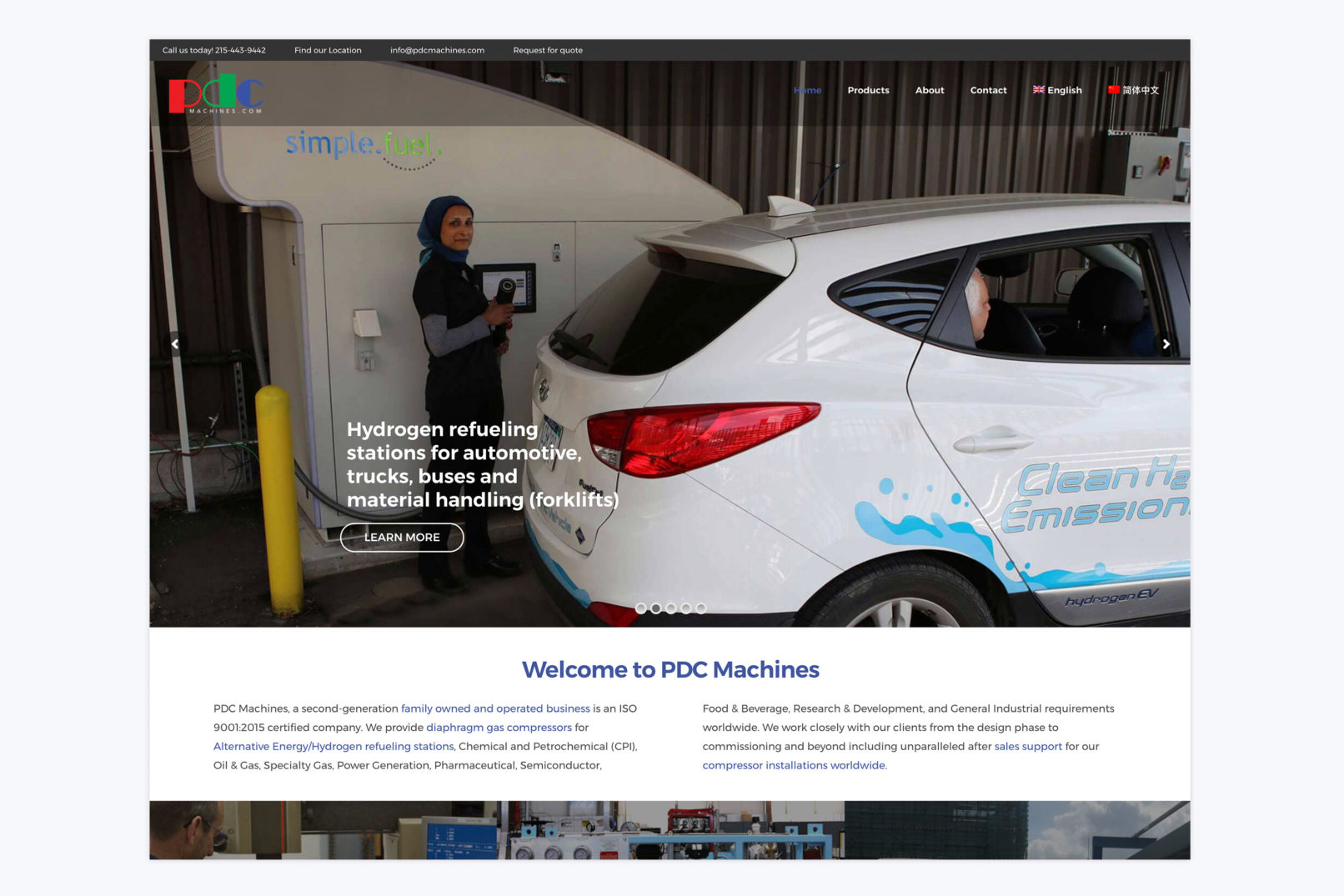 pdc machines website design