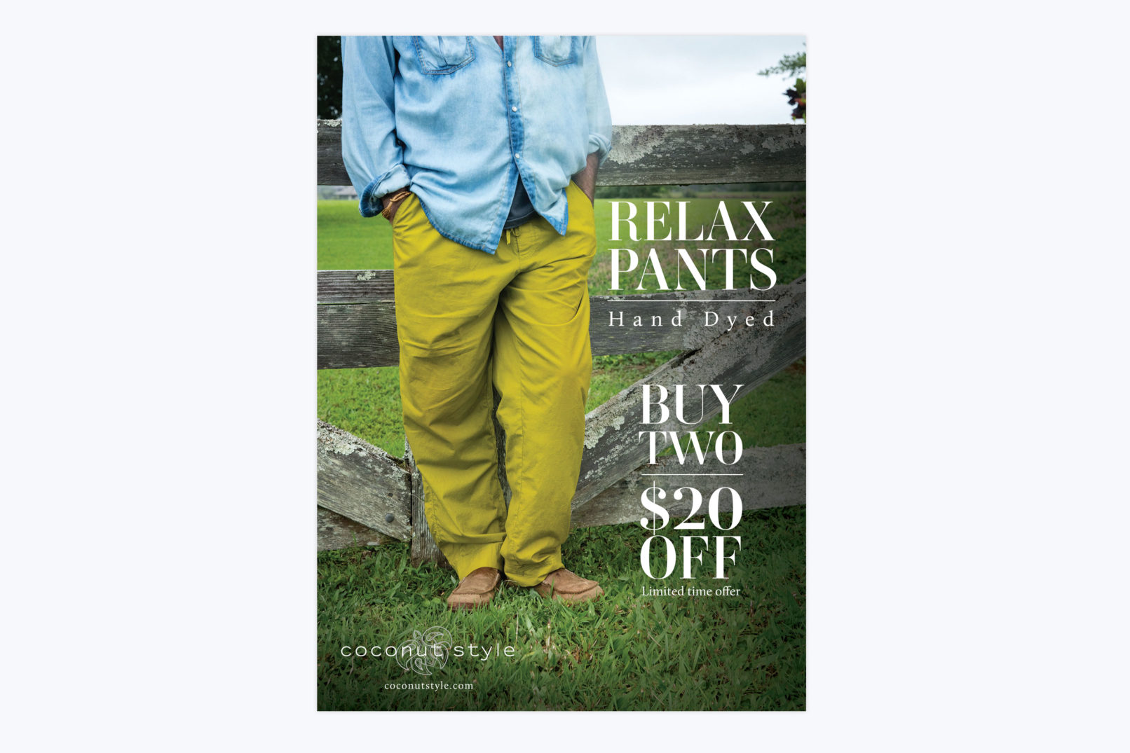 relax pants postcard design