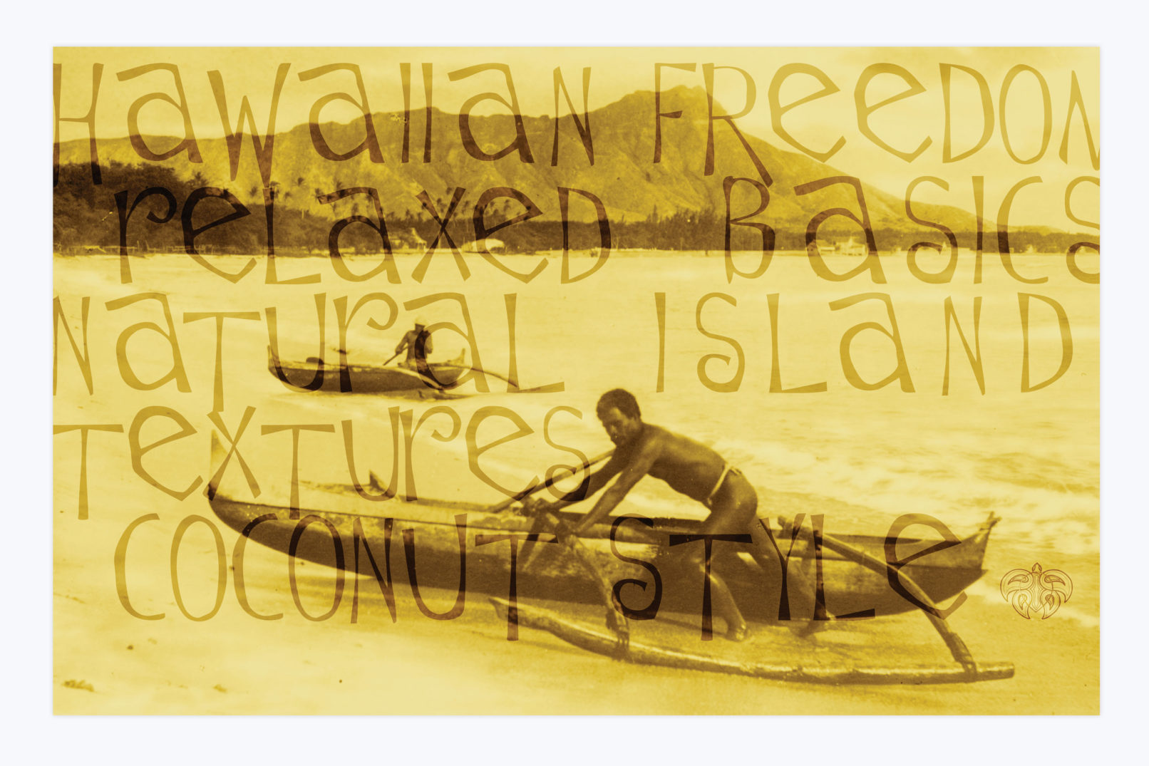 coconut style waikiki canoe poster